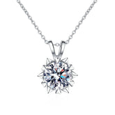 Moissanite Six-Prong Solitaire Necklace in 925 Silver